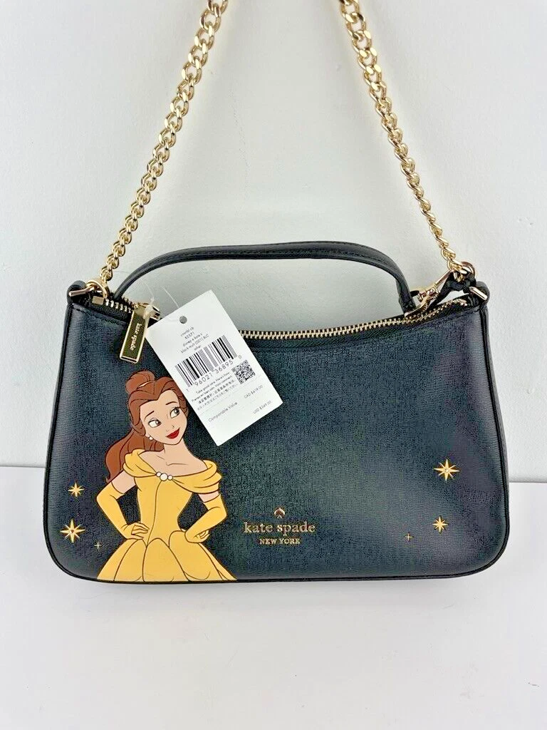 Kate Spade Disney KE571 Borsa a tracolla convertibile La Bella e la Bestia nuova con etichette