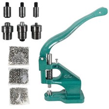 QWORK Heavy Duty Grommet Machine w/ 3 Dies 1500pcs Grommets