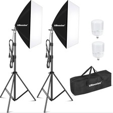 UBeesize Softbox Photography Lighting Kit 2pcs 40W E27 Socket 6500K Bulbs