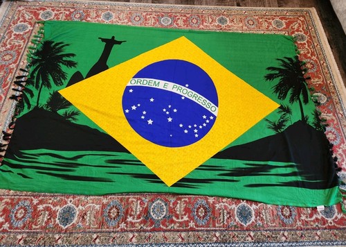 Brazil Flag World Cup Women Brazilian Print Sarong Coverup Shawl  Wrap Futbol