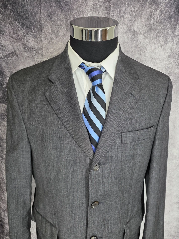 Blazer masculino Chaps Ralph Lauren 38S cinza casaco esportivo jaqueta 3 B mistura de cashmere - Imagem 3 de 4