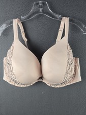 Cacique Bra Size 44DD Lined Underwire Full Coverage Pink With Lace Accents