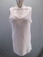 NWT Zara Size M Womens White Lace Cotton Blend Sleeveless Beauty Comfy Top 223