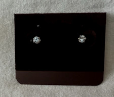 14K Yellow Gold Round Blue Topaz Stud Earrings with Push Backs - 4-5 mm 1.2 G