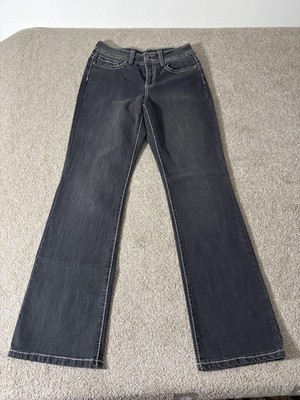 Code Bleu Jeans Womens 6 Gray Charcoal Wash Straight Stretch Denim 30x30.5