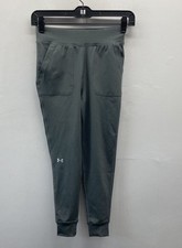 Under Armour Girls Armour Fleece Joggers Dark Teal Gray Pockets 1379997 Sz YSM