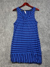 Calvin Klein Dress Womens 6 Blue Knit Stretch V Neck Bubble Hem Sundress