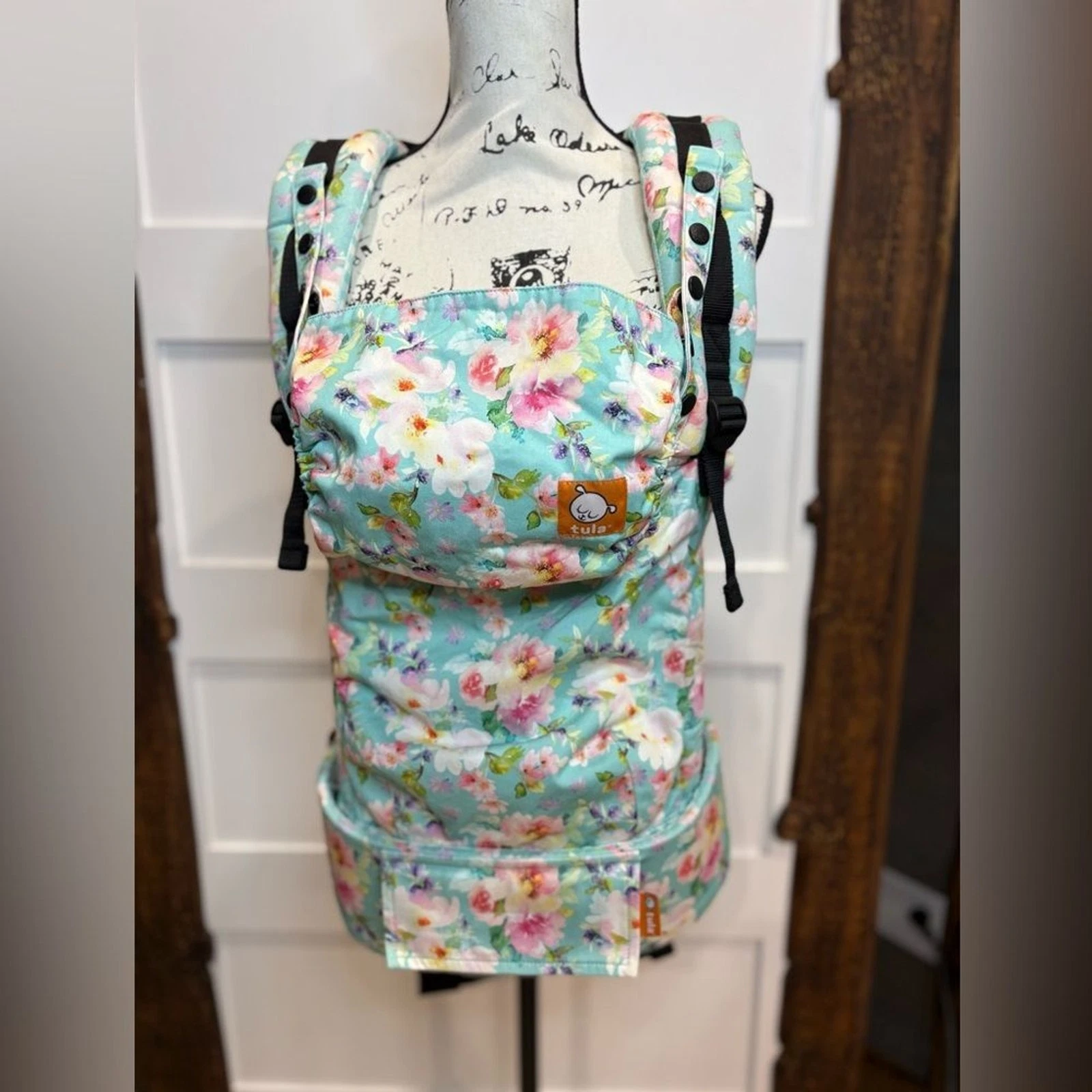 TULA Baby Holder Pastel Floral Buckle Snap 100% Cotton