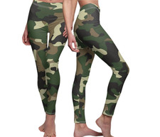 Camouflage Casual Leggings, skinny fit camo leggings, camouflage yoga pants