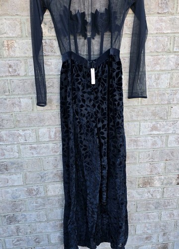 Victorias Secret Velvet Aplikacja Kombinezon Romper Body Szeroka nogawka S 148 USD Fabrycznie nowy z metką - Zdjęcie 9 z 14