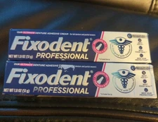 Lot Of 2- Fixodent Professional Ultimate Denture Adhesive Cream - 1.8 oz Each