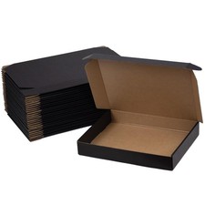 25 PCS 13x10x2 Inch Shipping Boxes Black Corrugated Cardboard Mailer