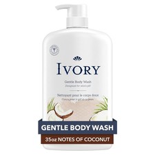 Ivory Gentle Body Wash Coconut Scent Family Size Dye Free 35oz