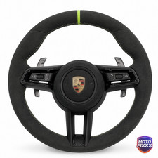 Alcantara Steering Wheel Lizard Green For Porsche 992 Style 911 997 991 718 981