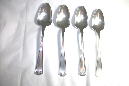 Lot of FOUR Gorham Sterling Silver Teaspoons Pat'd. 1913 ETRUSCAN