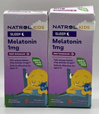 2PK Natrol Kids Melatonin 1 MG  40 Tablets Each  EXP 5/26  Strawberry Flavor