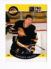 1990-91 Pro Set Hockey Vladimir Krutov Canucks #296 RC