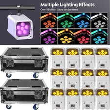 12x 108W RGBWA UV Stage Par Light Rechargeable Wireless Battery Uplight Wedding