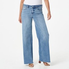 NYDJ Sz 26W Teresa Wide Leg Trouser Jeans w/Frayed Hem A380385 AFFECTION NWT