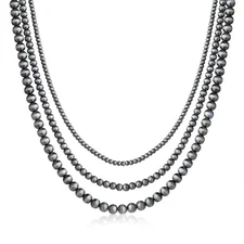YANCHUN Western Navajo Pearl Necklace for Women Boho Beaded Layered Necklace ...