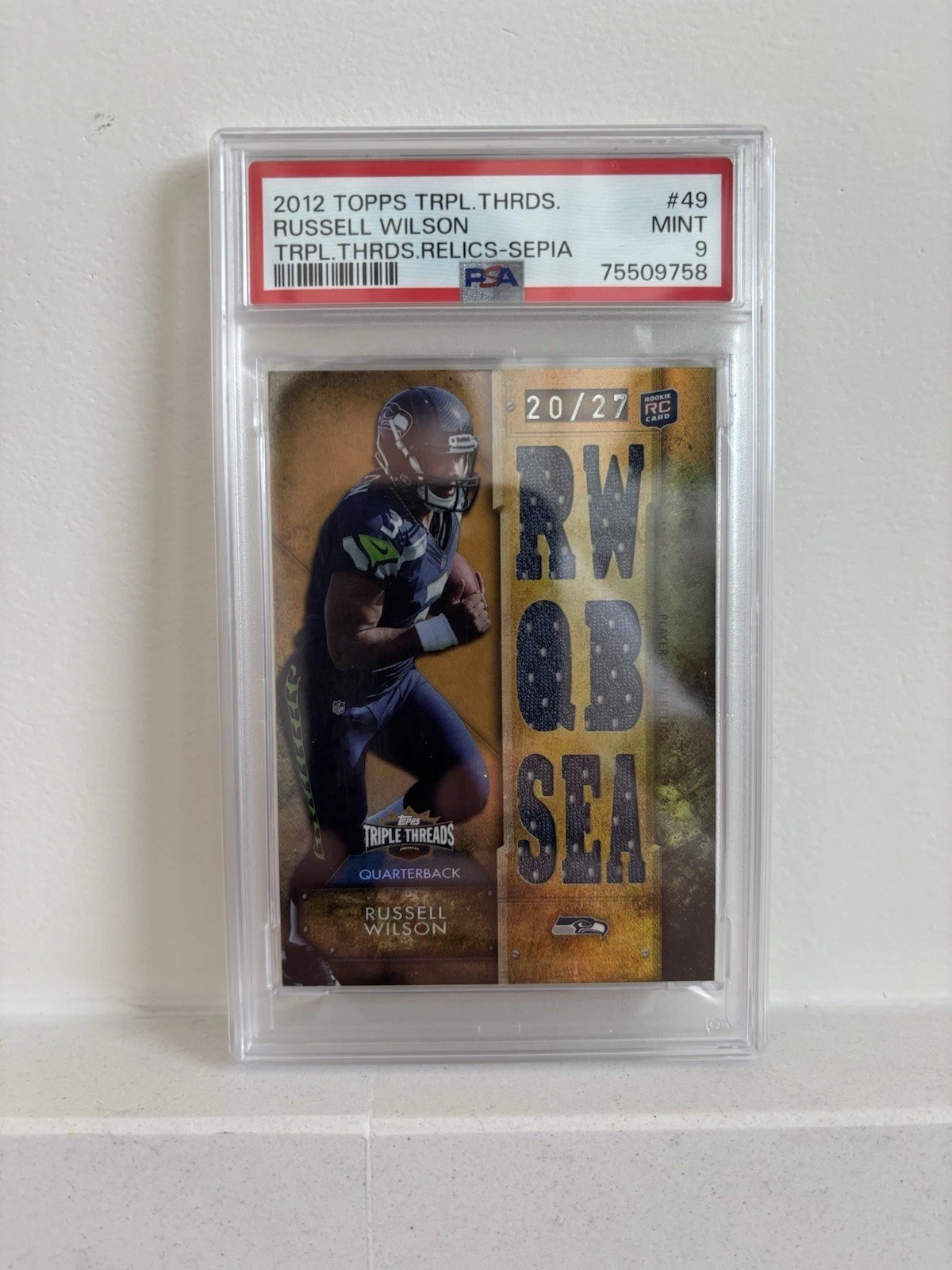 Russell Wilson Topps Triple Threads Triple Threads Relics #49 Sepia