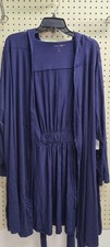 NWT Navy Dreams  Co Lightweight Long Sleeve Hooded Short Robe Size 1 X 22/24 