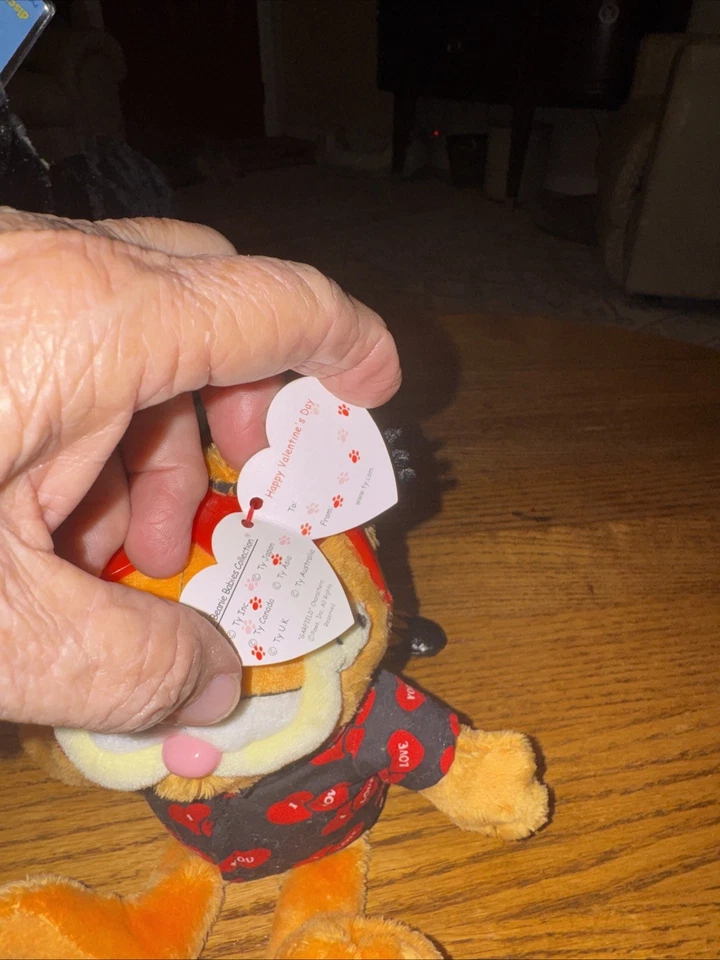 Ty 2005 GARFIELD 情人节快乐豆豆娃 - 6 英寸新品 — 第 2/4 张图片