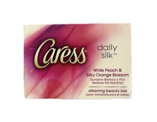 Caress Beauty Bar Soap Daily Silk with White Peach & Orange Blossom 4 Oz 2 Pack