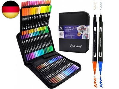 Artecho Dual Brush Pen Set 72 Farben mit Schwarzer Tragetasche, Filzstifte