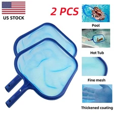 2* Swimming Pool Spa Hot Tub Pond Surface Leaf Skimmer Net w/Plastic Handle