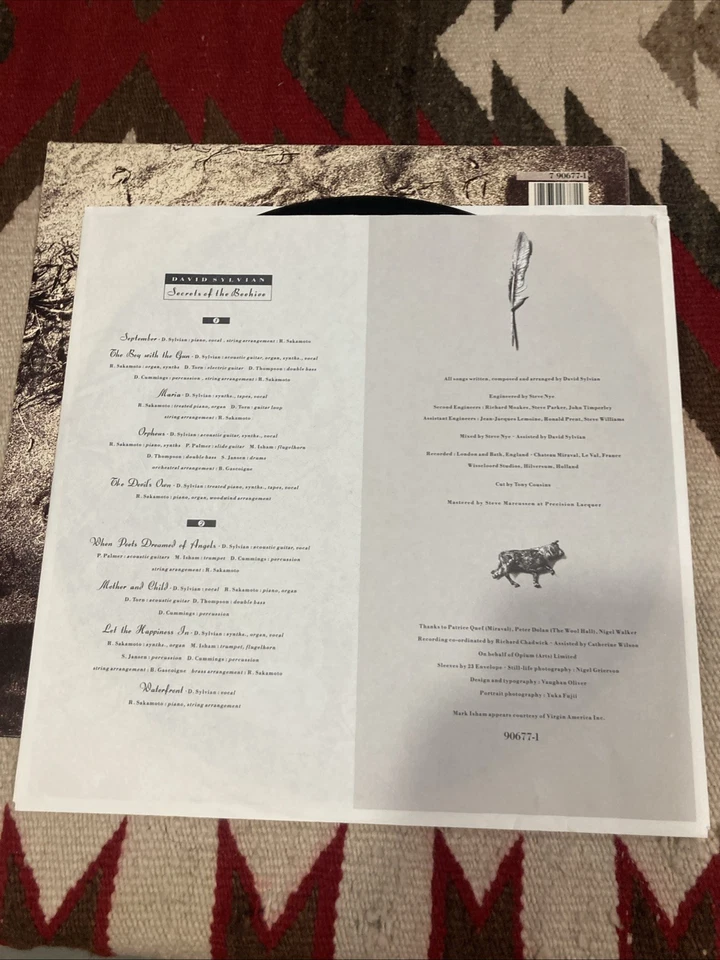David Sylvian Secrets Of The Beehive NM  1987 vinyl LP 1st press - Image 3 of 4