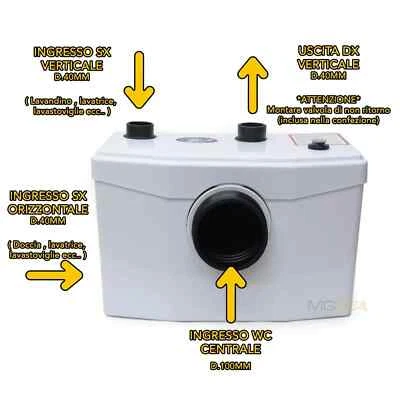 TRITURATORE MACERATORE WC SANITARIO LAVANDINO DOCCIA VASCA 600 w tipo sanitrit - Imagen 1 de 4