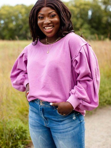 Pleated Sweatshirt Cozy M NWD 222329 | eBay