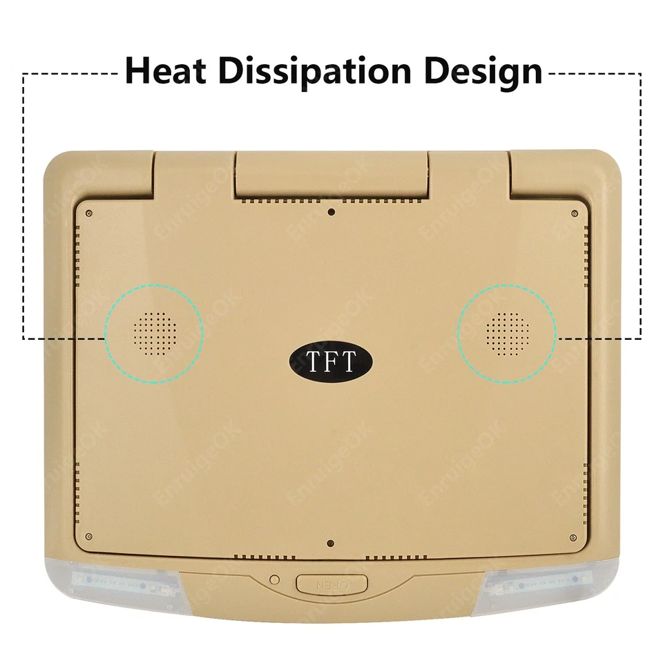 15" Car Screen Monitor LCD TFT Overhead Flip Down Car Ceiling PAL/NTSC 12/24V - Image 4 of 4
