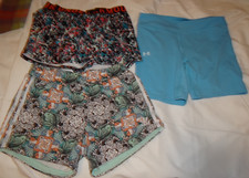 Girls Shorts lot YLG YXL Adidas 14 all fit the same Yoga running athletic FISH