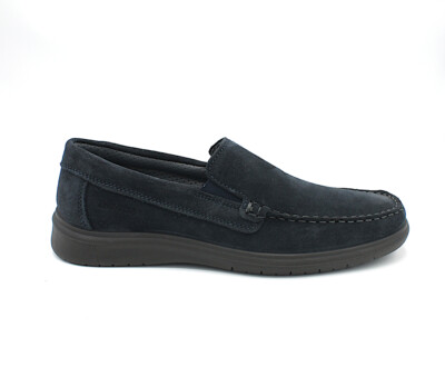 Enval Soft Men's Blue Suede Moccasins Elegant Memory Foam