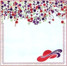 Red Hat Flower Border, scrapbook paper - Scrapbook Custom 36074