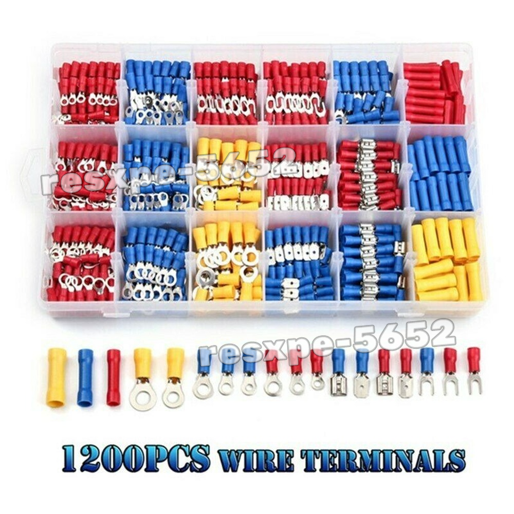 Gl Terminals Set 1200Pcs Assorted Insulated Electrical Wire Terminals Crimp Connectors ...