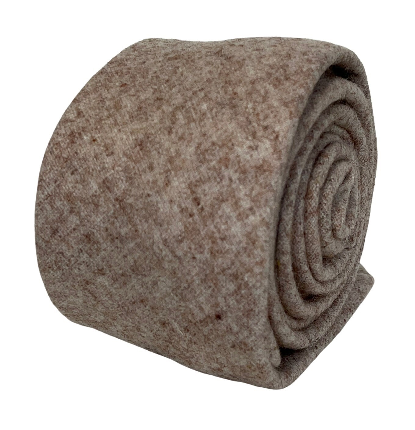 Frederick Thomas Designer plain beige flecked wool mens tie