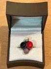 VTG 925 Sterling Silver Multi Stone 4 Gemstone Ring (READ ENTIRE DESCRIPTION)