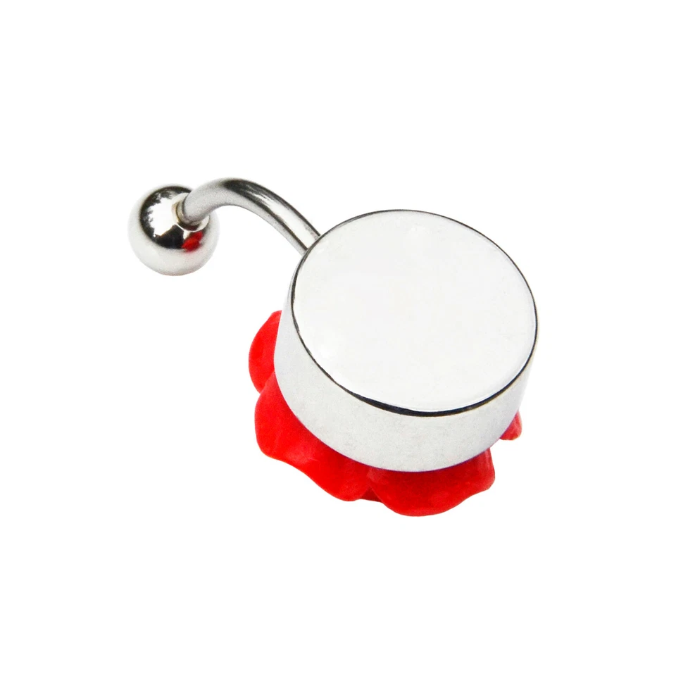 Anillo ombligo rosa - Acero quirúrgico - Calibre 14 - 16 opciones de color Foto 2 de 4