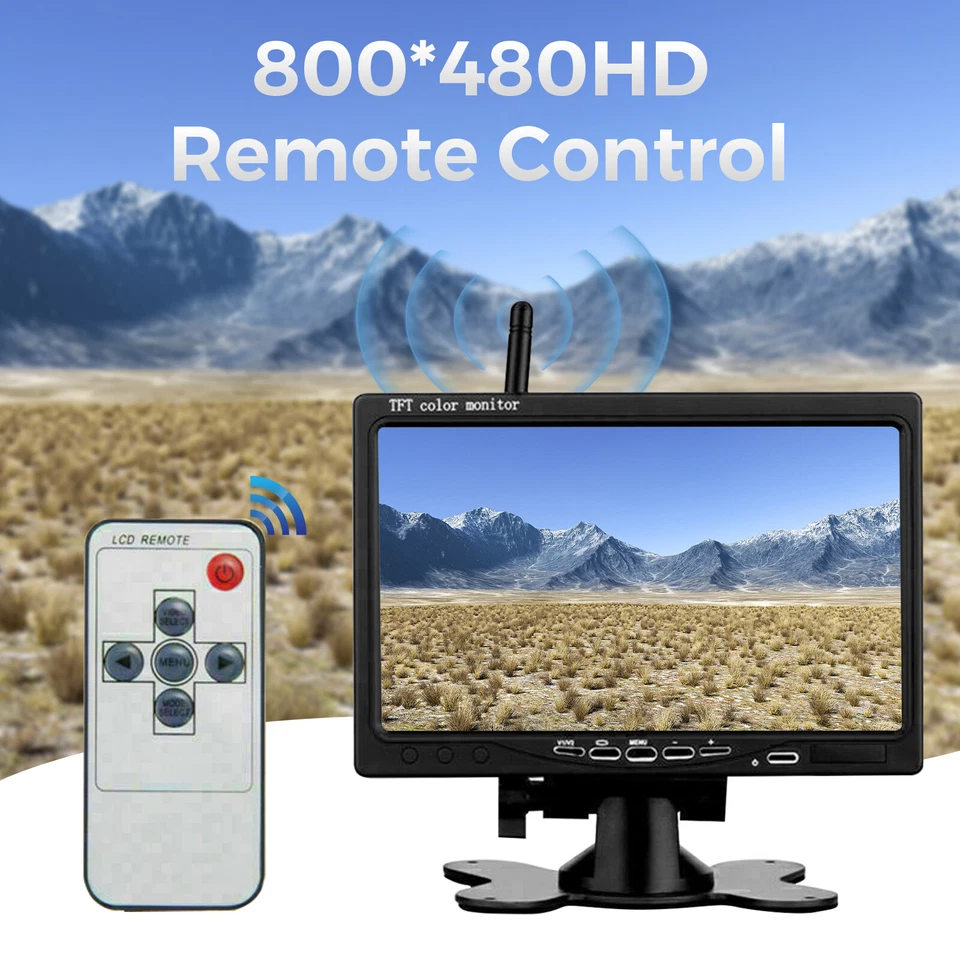 New Wireless Backup Rear View Camera System 7" Monitor Night Vision RV Truck Bus - Image 2 of 4