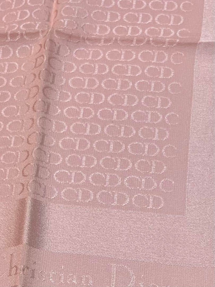 Christian Dior scarf 65cm 25 ″ square silk logo pink | eBay