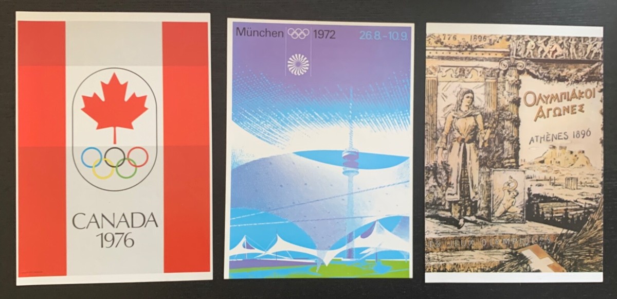 OLYMPIC POSTERS (17) - FROM 1896-1976 - 13 3/4