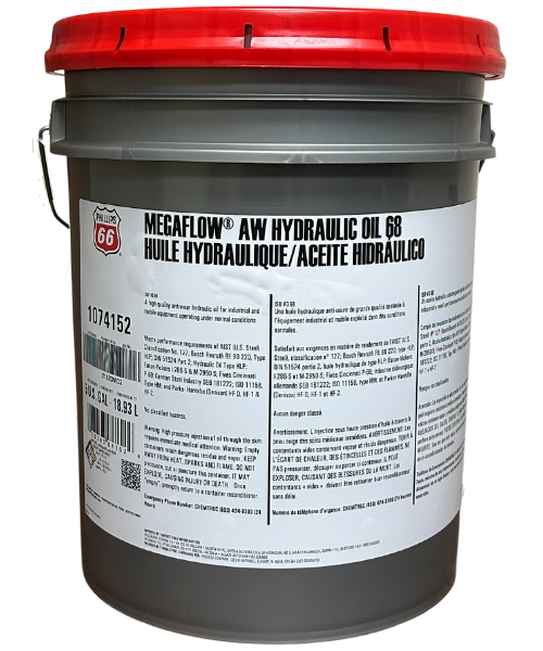 P66 Megaflow AW 68 Hydraulic Oil 5 Gal Pail R&O ISO VG 68 Denison
