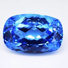 Awesome Blue Zircon 105 Ct Cushion Cut Natural EGL Certified Cambodian Gemstone