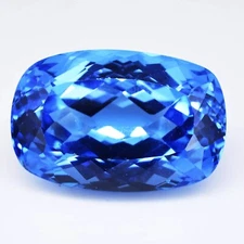 Awesome Blue Zircon 105+ Ct Cushion Cut Natural EGL Certified Cambodian Gemstone