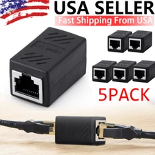5Pack RJ45 Cat5e Female to Female Network Ethernet LAN Connector Adapter Coupler