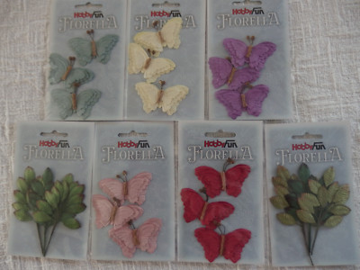 Florella - Schmetterlinge und Blätter Zweige aus Maulbeerpapier - viele Farben