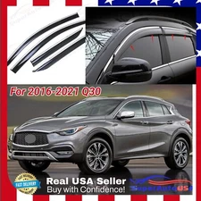 For Infiniti QX30 2016-2021 Chrome Trim Tinted Window Visor Rain Sun Guard Vent